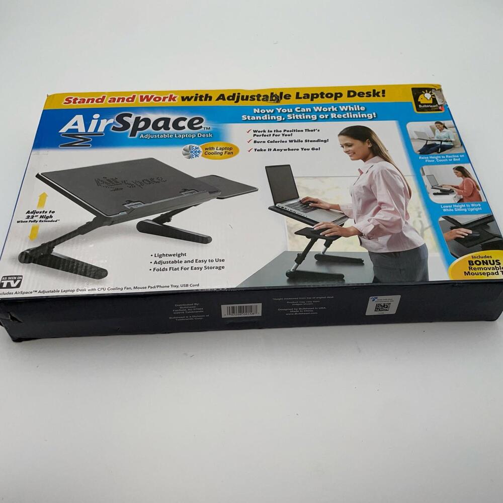 BulbHead Air Space Black Lightweight Foldable 22 Inch Adjustable Laptop Desk OBX